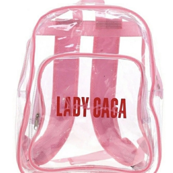 Lady Gaga Handbags - Lady Gaga See Through New Pink Clear Backpack BRAND NEW